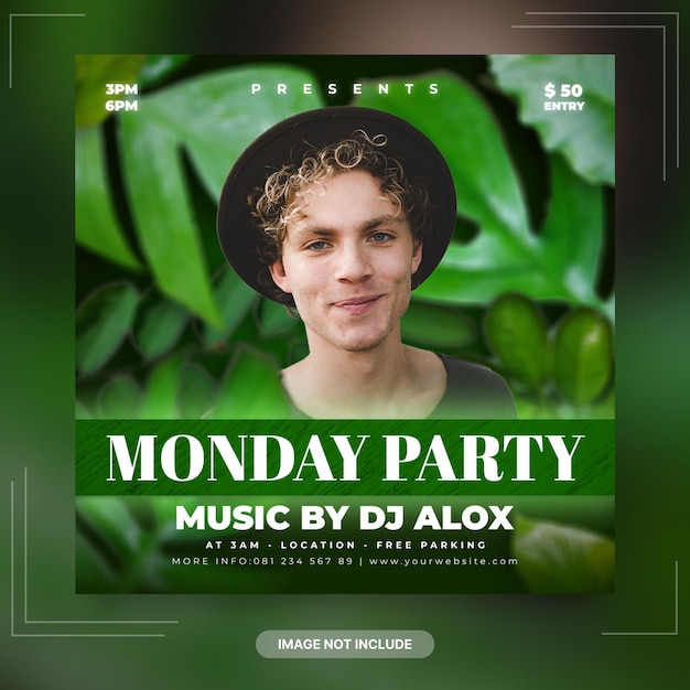 Dj party social media template