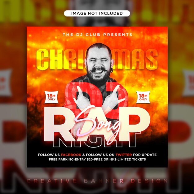 Dj Rap Song Night Party Event Баннер Или Шаблон Флаера | Премиум.