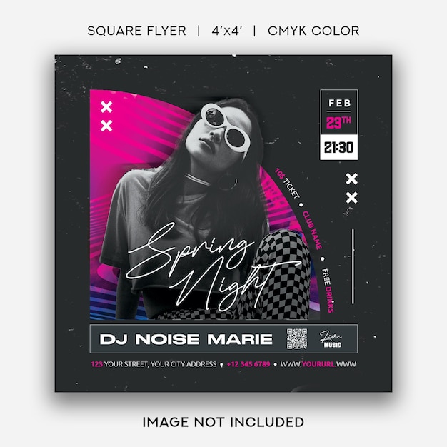 Dj Spring Party Poster Template