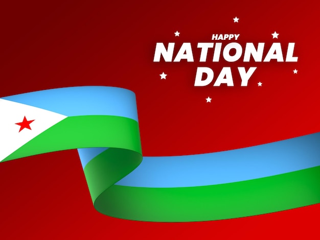 PSD Джибути флаг элемент дизайн национальный день независимости баннер лента psd