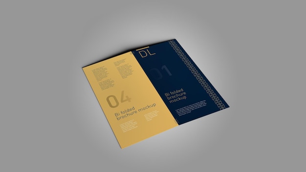 PSD dl bi fold brochure mockup bi fold briefje mockup