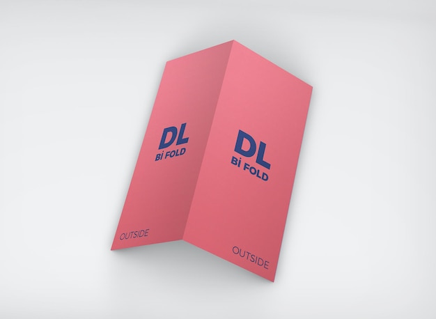 PSD dl bi-fold mockup design isolated