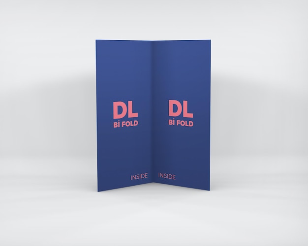 PSD dl bi-fold mockup isolato