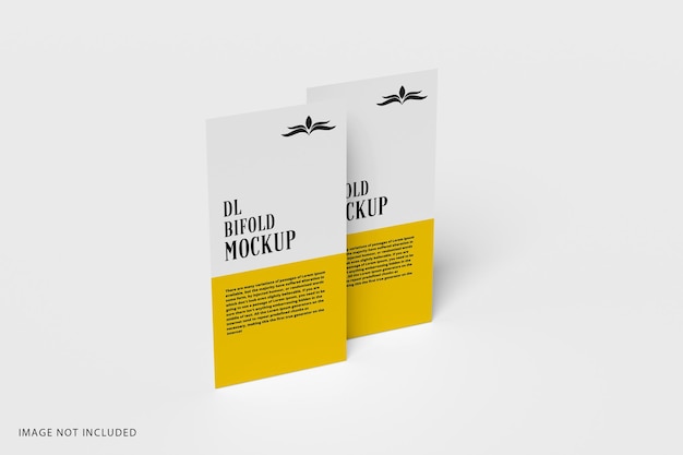 PSD dl bifold brochure mockup open aanzicht