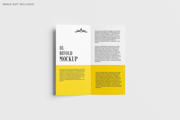 PSD dl bifold brochure mockup vista aperta