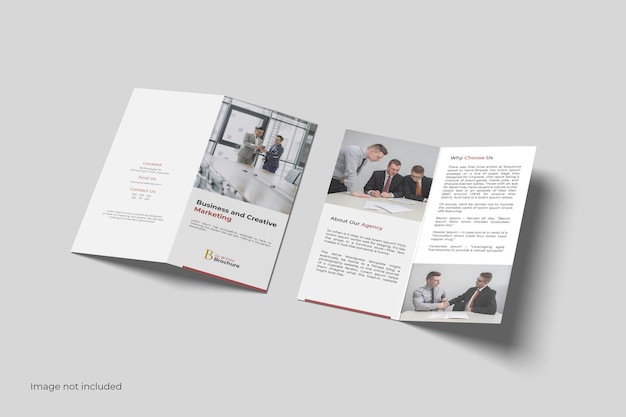 PSD mockup di brochure bifold dl