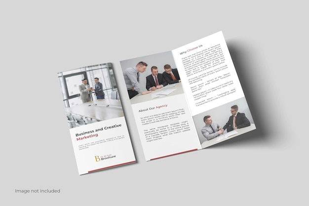 PSD mockup di brochure bifold dl