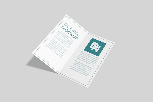 PSD dl bifold brochure mockup