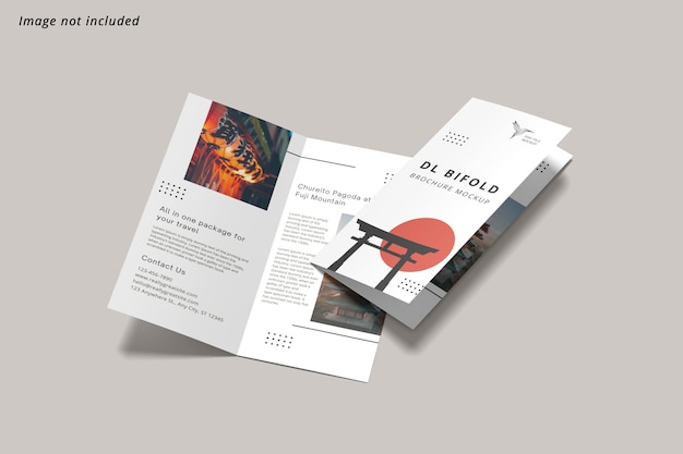 PSD dl bifold brochure mockup