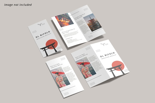 PSD dl bifold brochure mockup