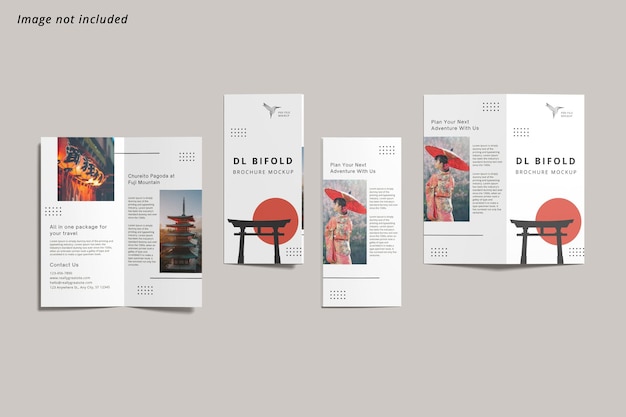 PSD dl bifold brochure mockup