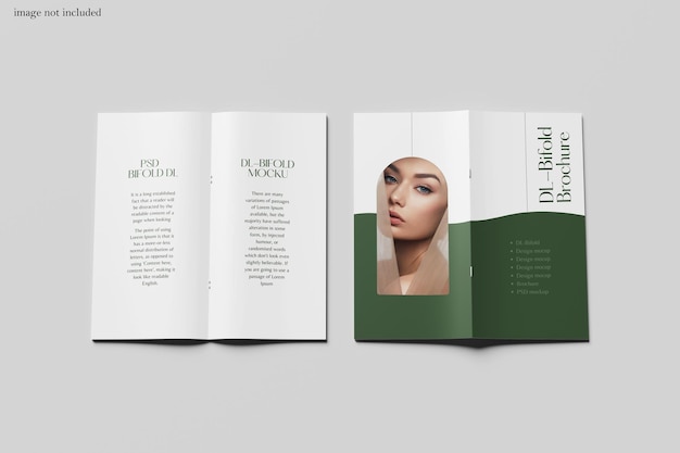 PSD dl bifold brochure mockup