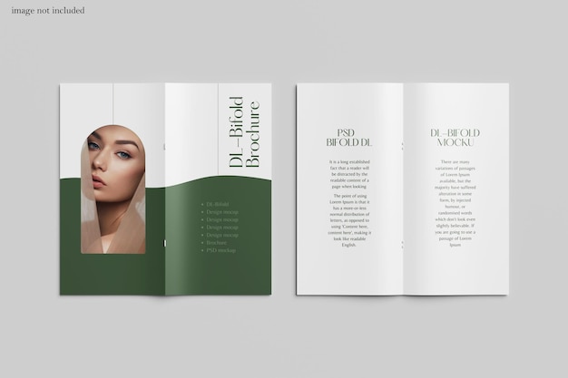 PSD mockup di brochure bifold dl