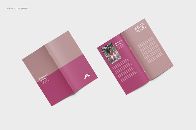 PSD mockup di brochure bifold dl