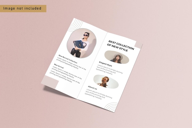 PSD dl bifold brochure mockup