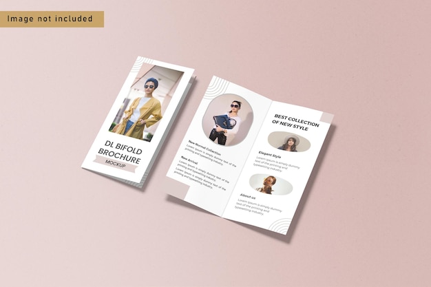 PSD dl bifold brochure mockup