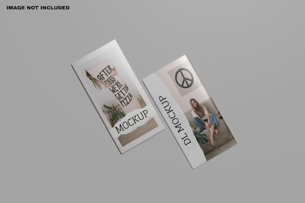 PSD mockup di brochure bifold dl