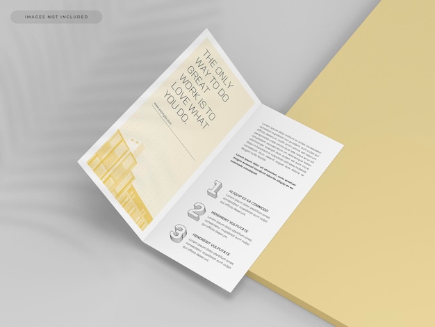 PSD mockup di brochure bifold dl