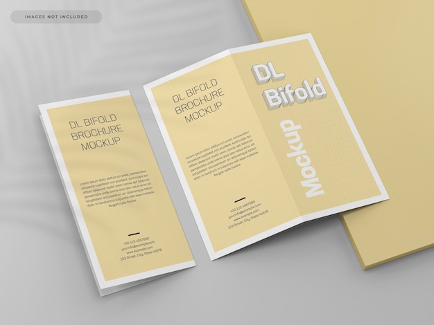 PSD mockup di brochure bifold dl