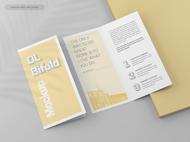 PSD mockup di brochure bifold dl