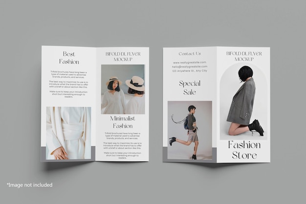 PSD dl bifold brochure mockup