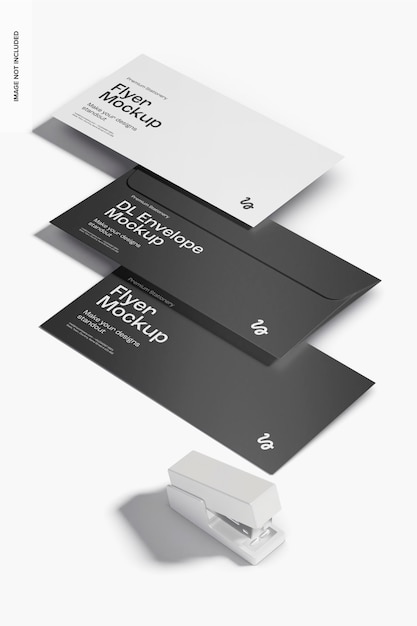 PSD dl envelope and flyers mockup