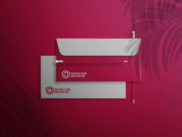 Dl envelope mockup con matita