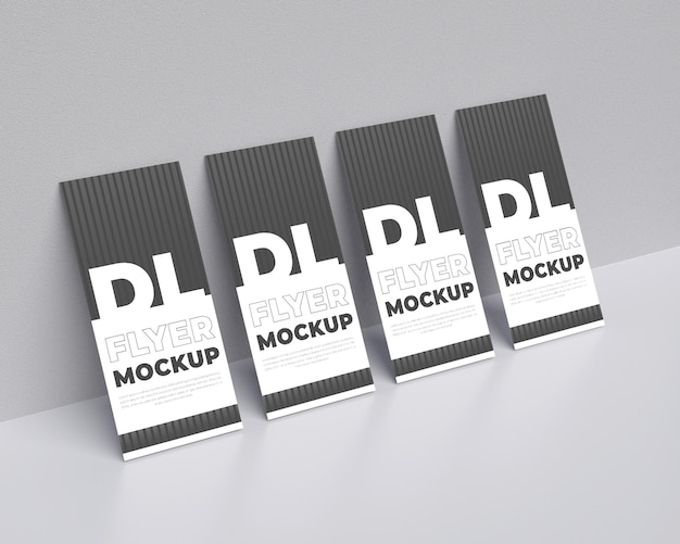 Modello di progettazione mockup 3d per volantino dl