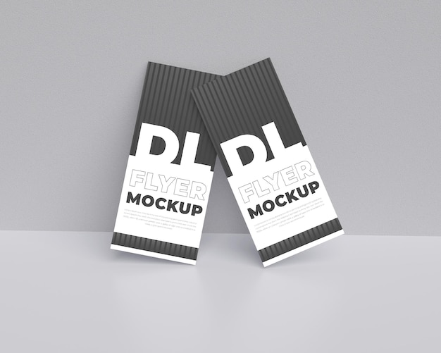 Dl Flyer 3D Mockup-ontwerpsjabloon