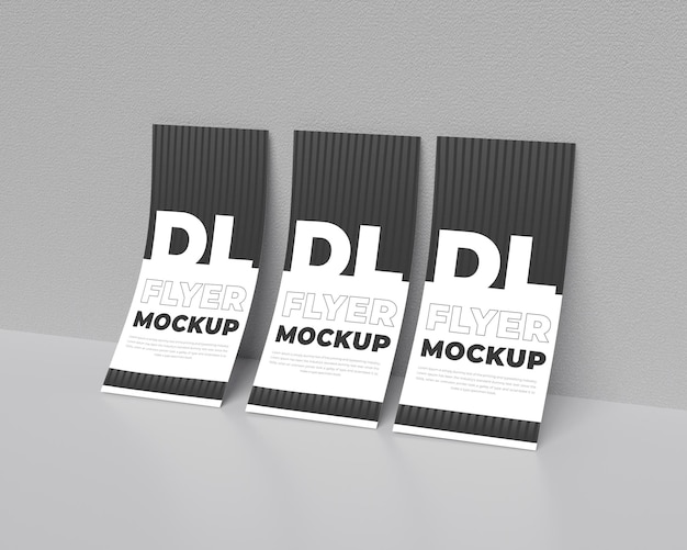 Dl flyer mockup design template в 3d-рендеринге