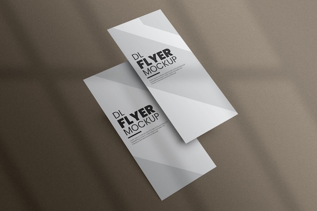 DL-flyer mockup-ontwerp in 3D-rendering