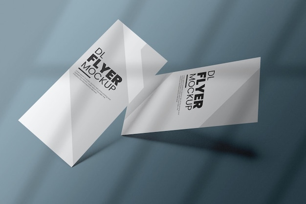 DL-flyer mockup-ontwerp in 3D-rendering