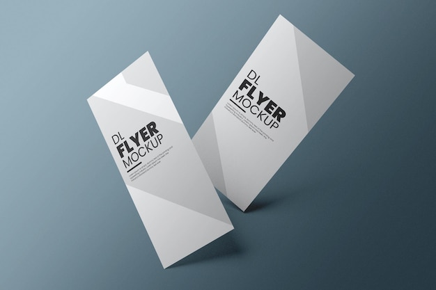 DL-flyer mockup-ontwerp in 3D-rendering