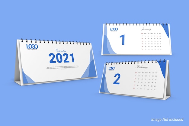 Dl landscape business desk calendar mockup