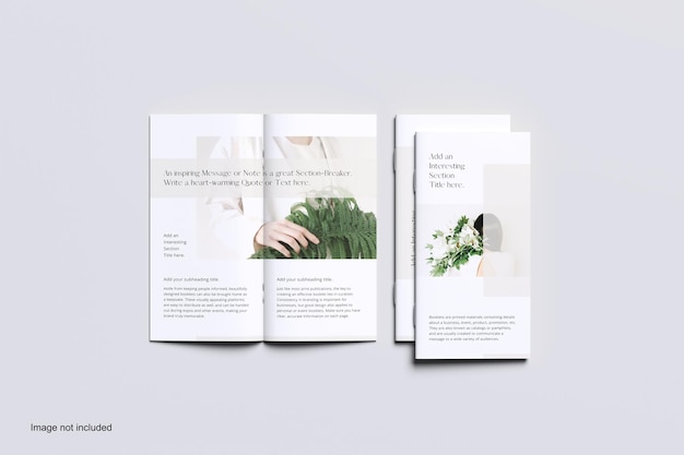 PSD mockup di brochure aperta dl