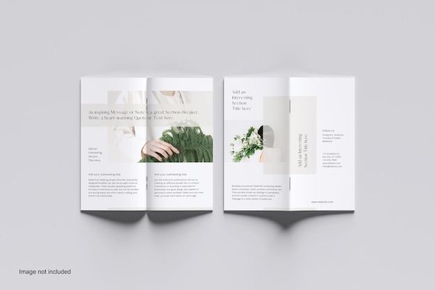 PSD mockup di brochure aperta dl