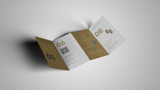 PSD dl quad folded psd mockup