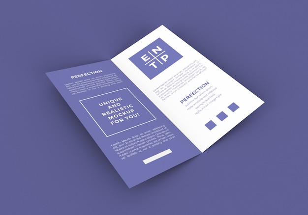 Mockup brochure pieghevole in formato dl