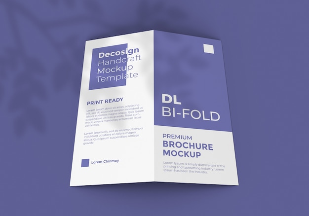 Dl size bi-fold brochure mockup