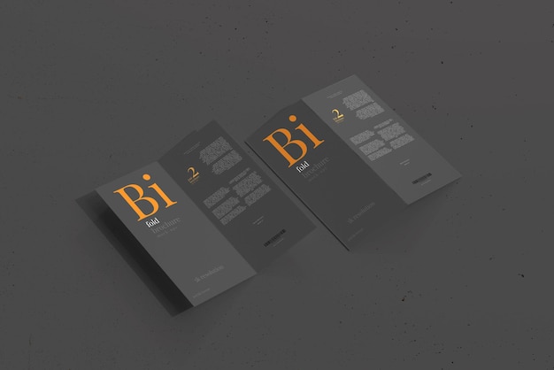 PSD dl size bifold brochure mockup