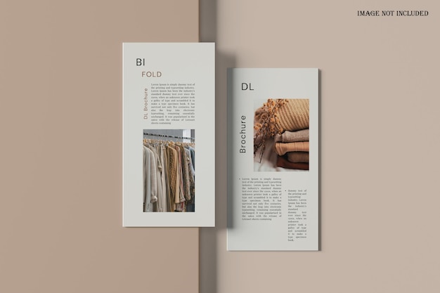 Dl size bifold brochure mockup