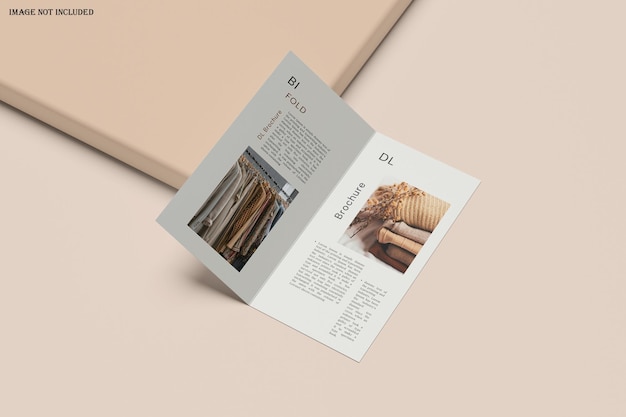 Dl size bifold brochure mockup