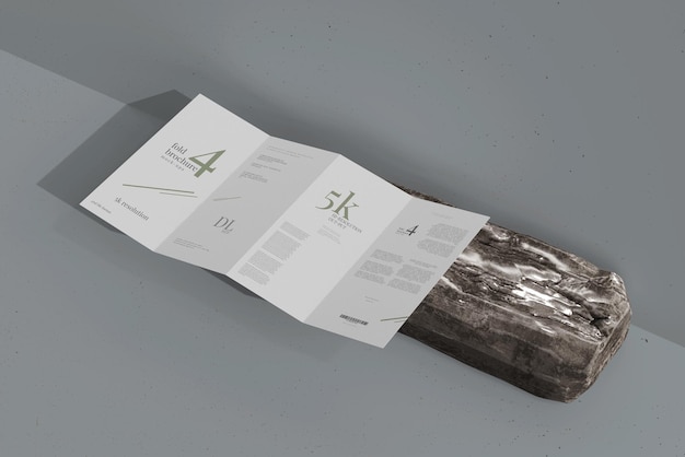 PSD dl size four fold brochure mockup