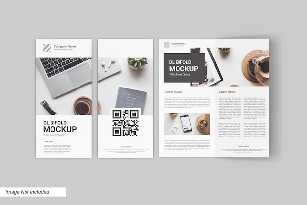 Dl tweevoudige brochure mockup