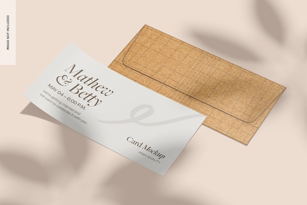 PSD dl wedding invitation envelope mockup rechtse weergave