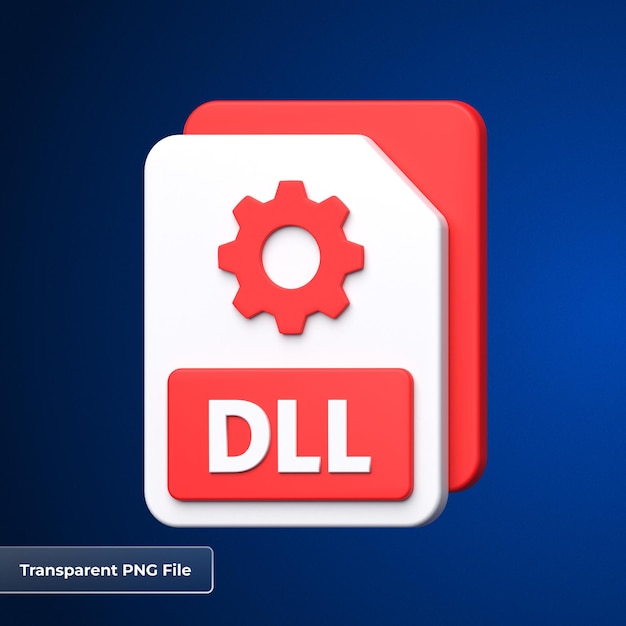 PSD iconica 3d del formato di file dll