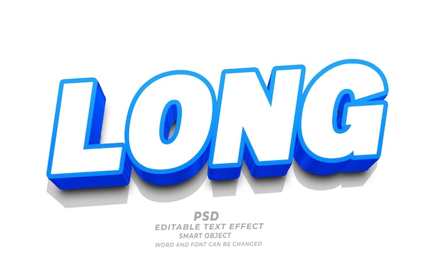 Długi szablon PSD 3D edytowalny efekt tekstowy Photoshop