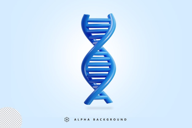 PSD dna 3d illustration icon on isolated background