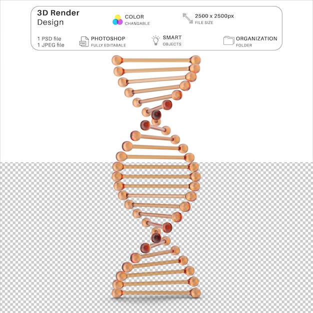 dna glass 3d modeling psd file