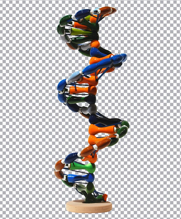 PSD dna helix png isolated on transparent background